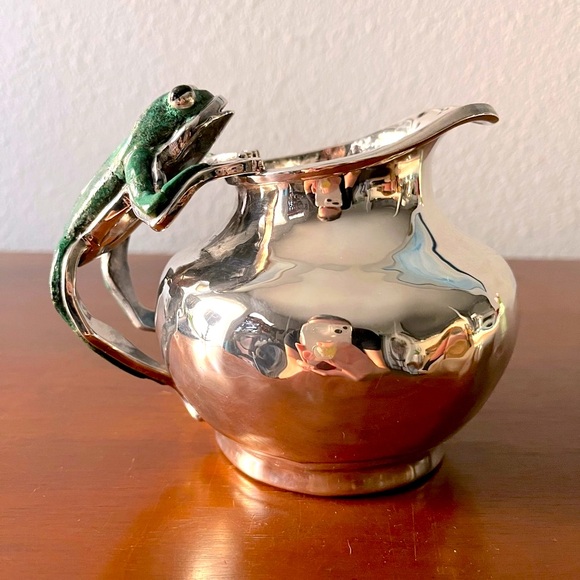 💚Emilia Castillo Ltd Ed. Mexico Semi Precious Sterling Silver Frog Creamer💚 - Picture 5 of 11